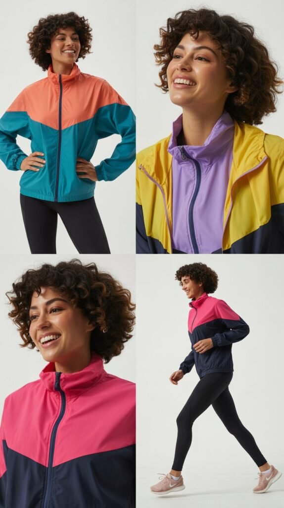  Color-Block Windbreaker and Leggings