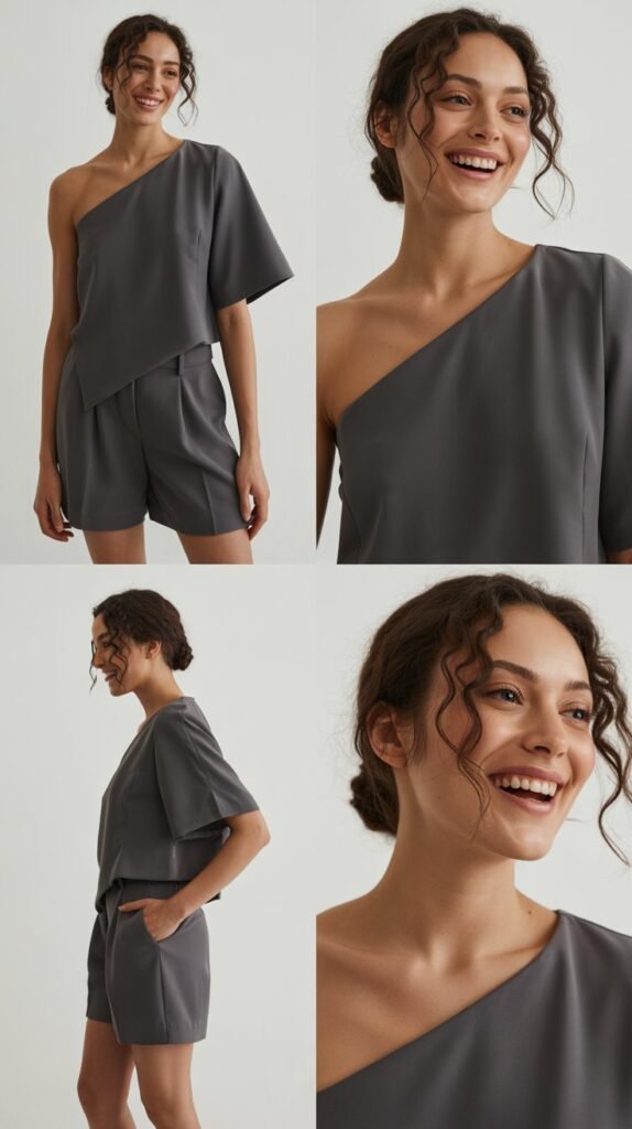  Asymmetric Top and Tailored Shorts