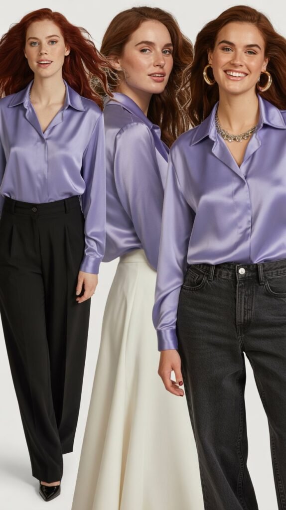 Violet Silk Blouse
