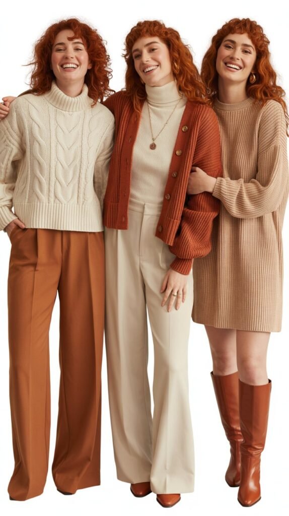 Rust and Cream Knitwear