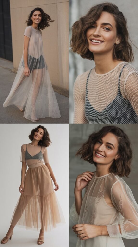 Mesh or Sheer Overlay Pieces