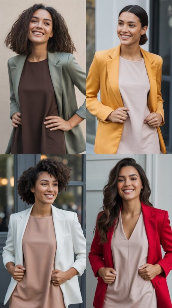 Shift Dress with Statement Blazer