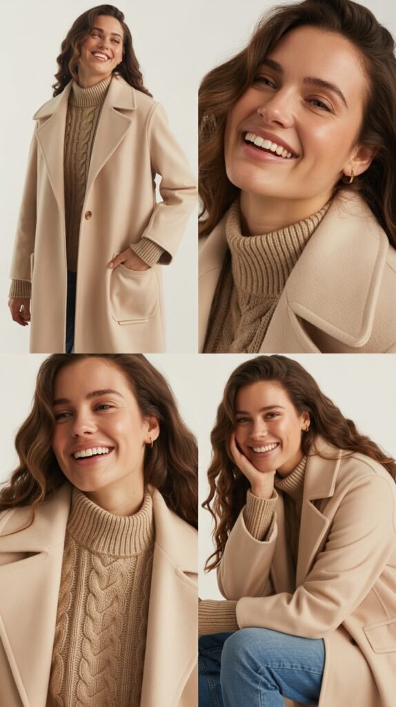 Wool Coat with Matching Sweater Set