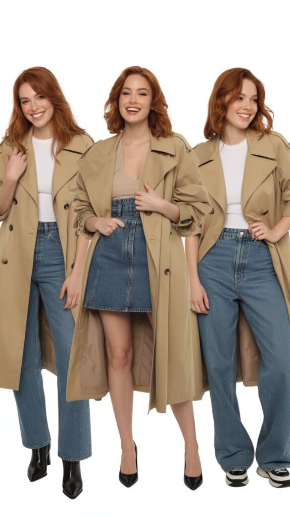 Beige Trench and Denim