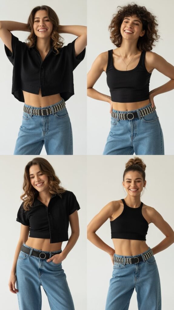 Low-Rise Jeans with Visible Thong Straps