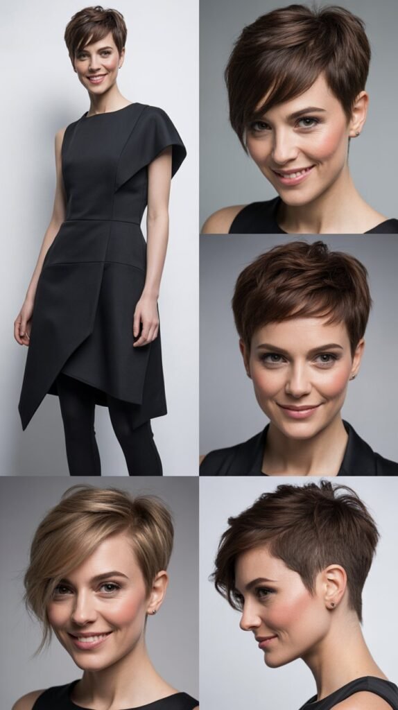 The Asymmetrical Pixie with Architectural Fashion