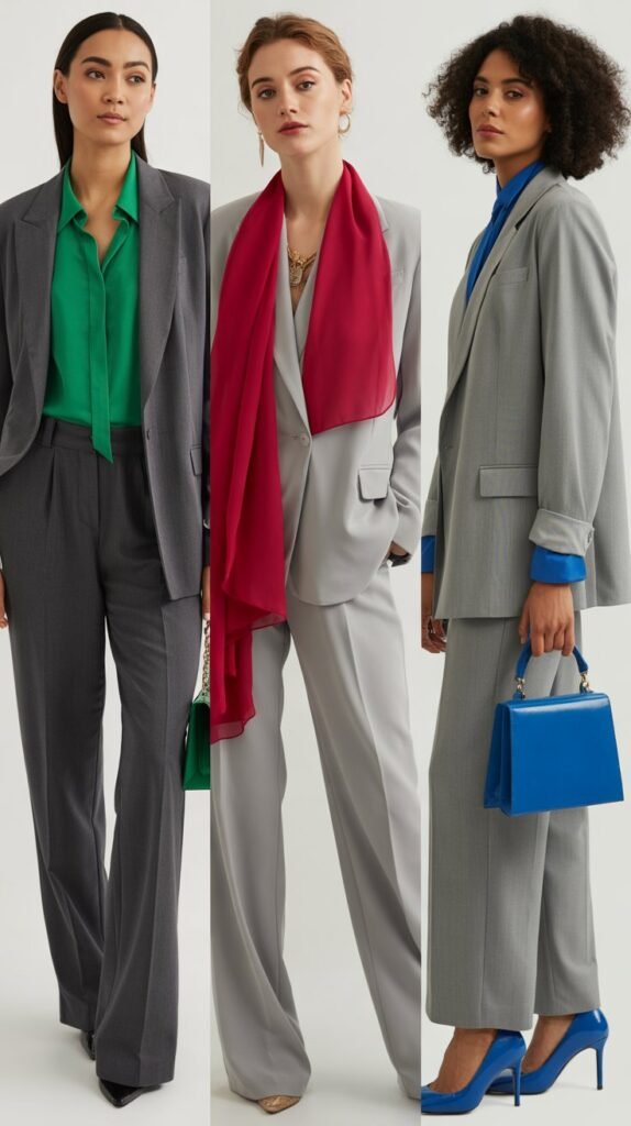 The Gray Suit with Pop of Color