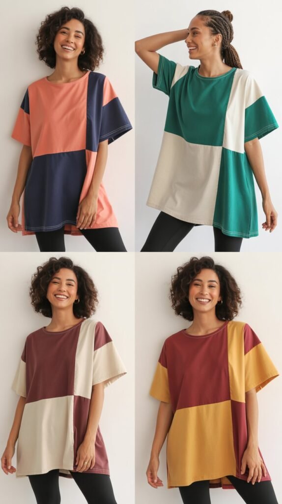 Color-Blocked Tunic with Leggings