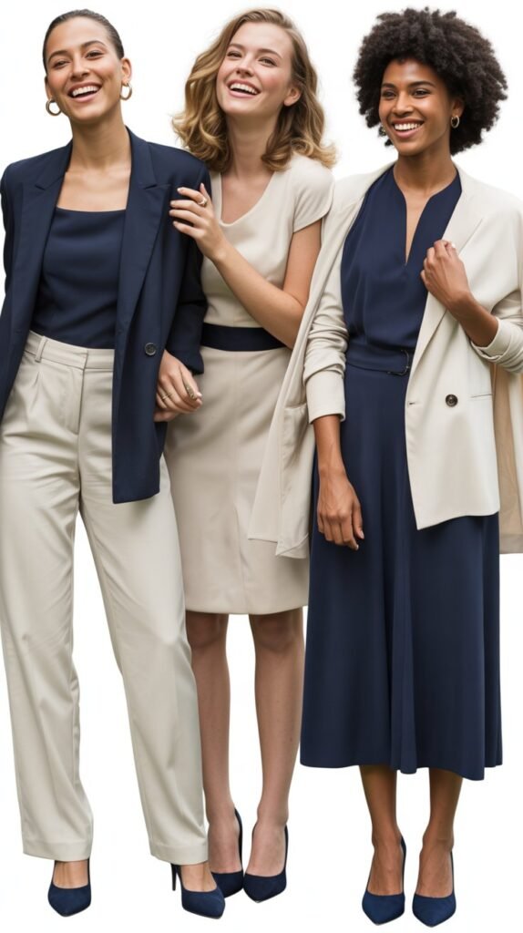 Navy Blue and Cream Combination