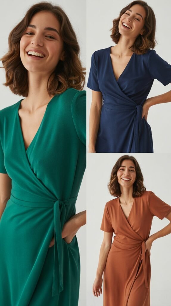  Wrap Dress in Solid Color