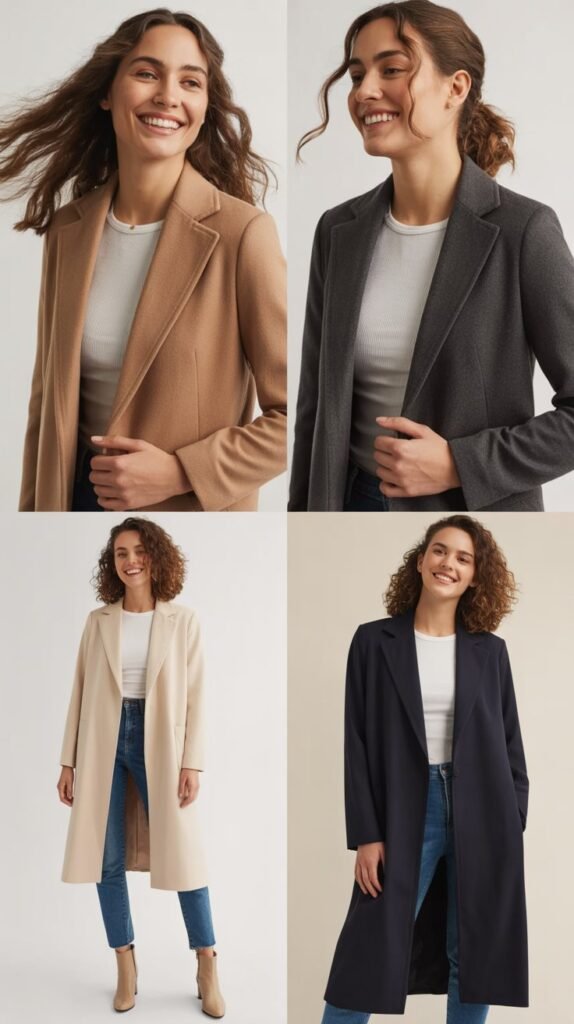  Longline Coat Over Simple Outfit