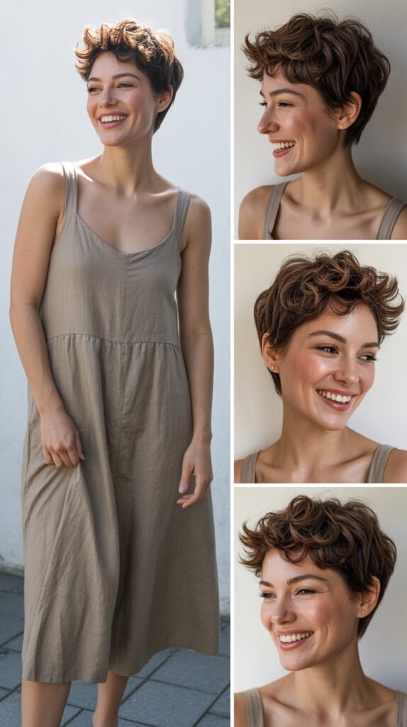  The Natural Texture Pixie with Sustainable Fashion