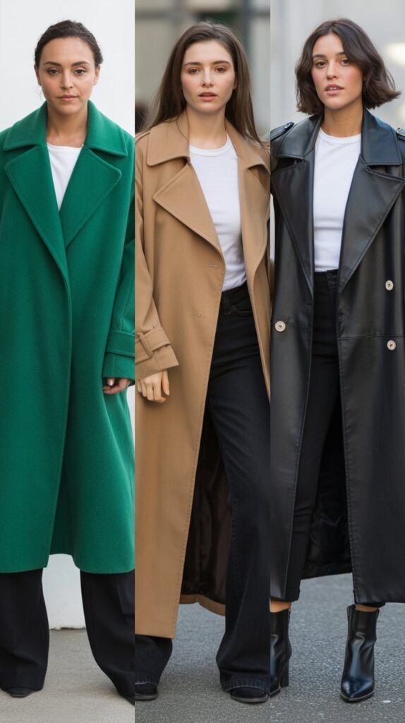 Statement Coat Over Simple Outfit