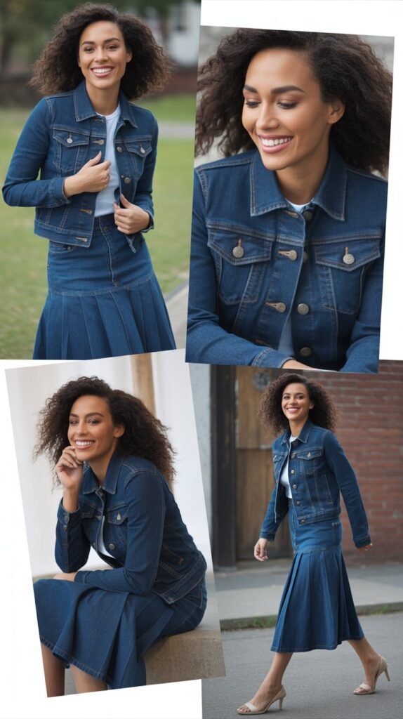 Denim Skirt with Matching Jacket (Canadian Tuxedo)