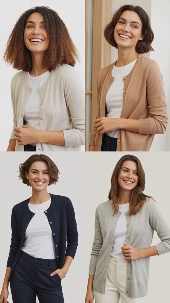  Cardigan Set with Tailored Pants