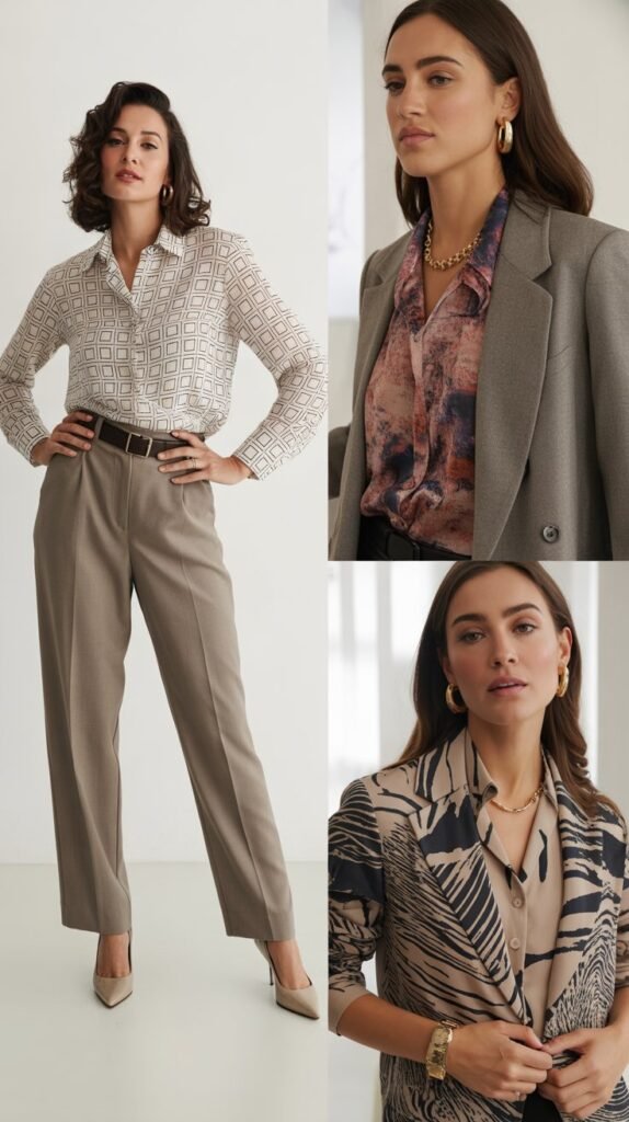  The Printed Blouse Power Outfit