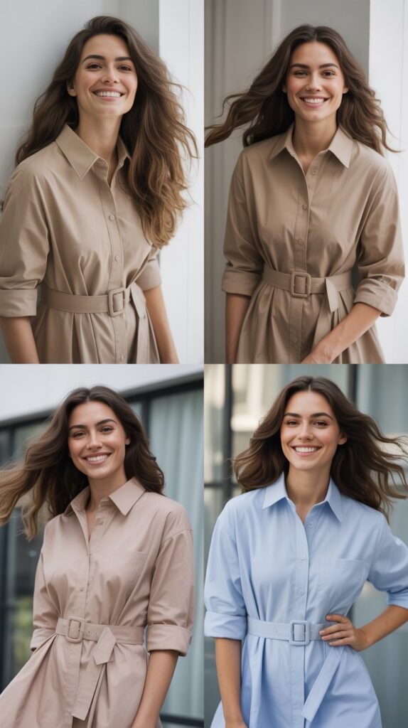 Shirt Dress with Waist Belt