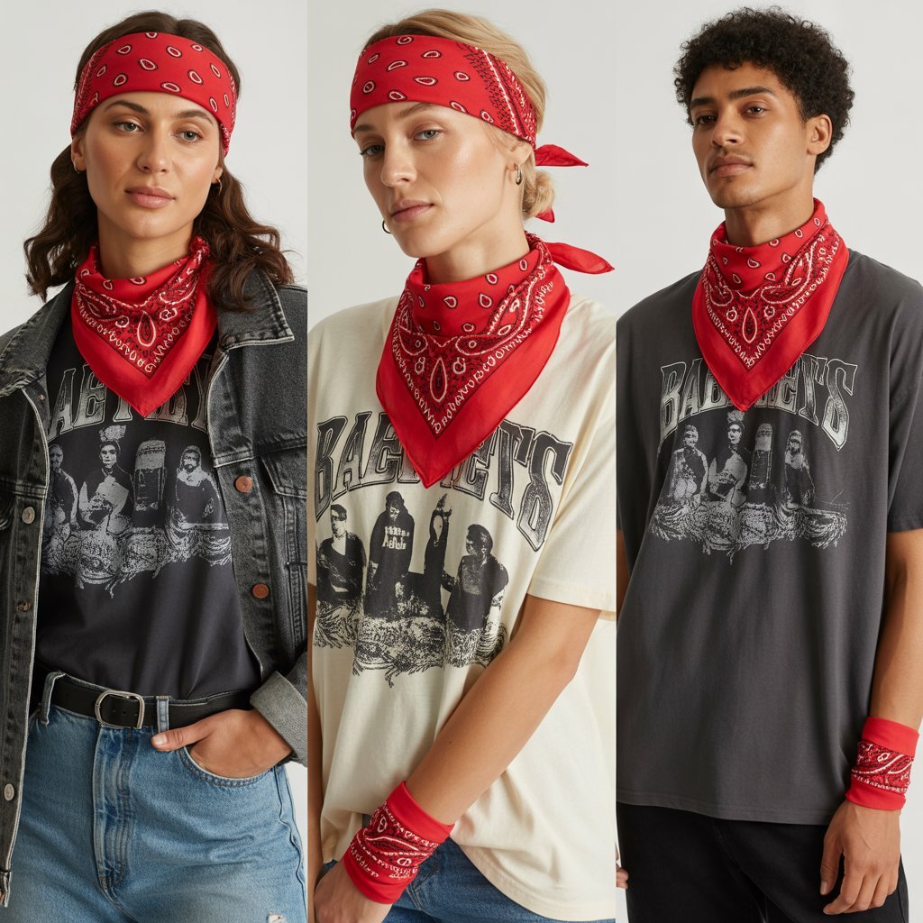  Red Bandana with Graphic Tee