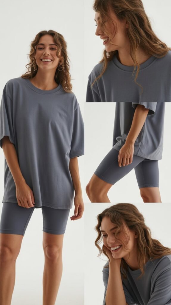 Oversized Jersey with Bike Shorts