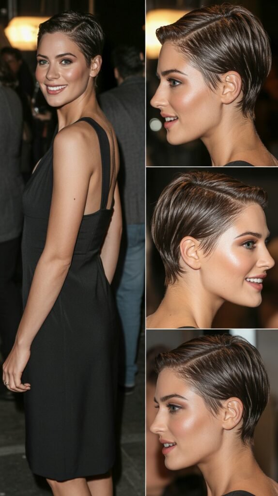  The Pixie with Wet-Look Styling and Evening Glamour