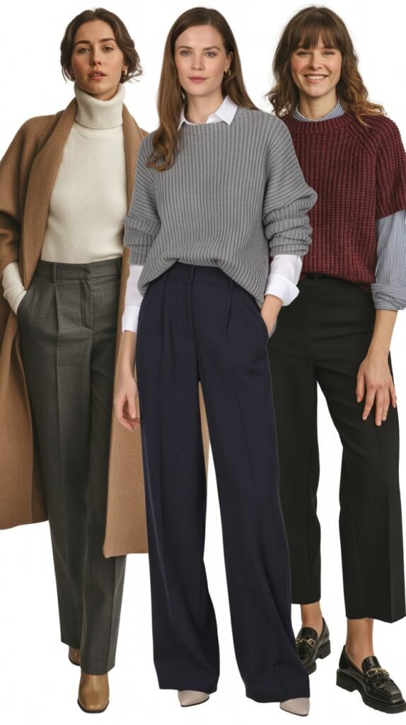  The Layered Sweater and Trousers Look