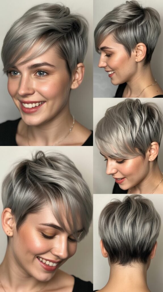  Angular Pixie With Platinum Balayage
