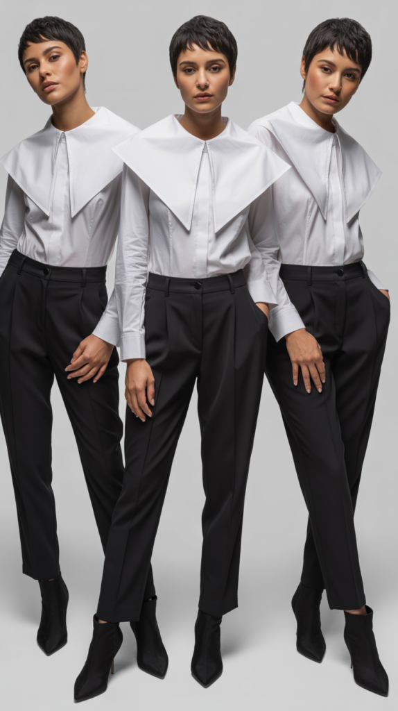  The Statement Collar Shirt with Simple Bottoms