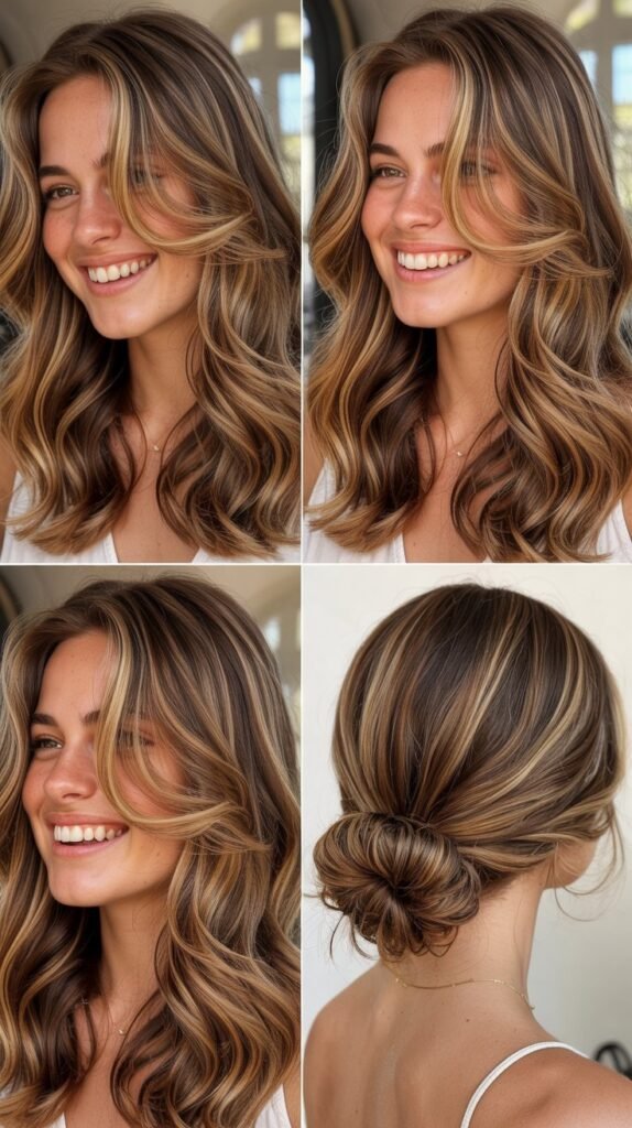 Honey Brunette Highlights for Golden Glow