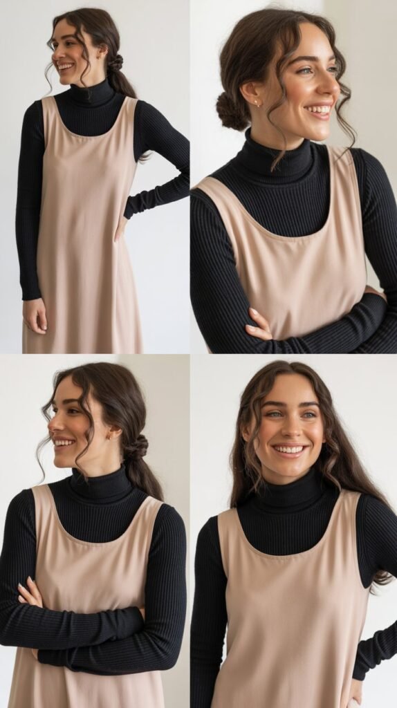 Turtleneck Under Sleeveless Dress