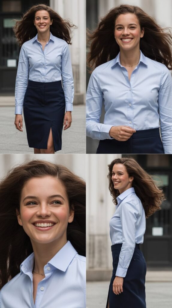 Pencil Skirt and Button-Down Shirt
