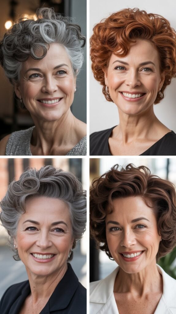  Curly Pompadour Style