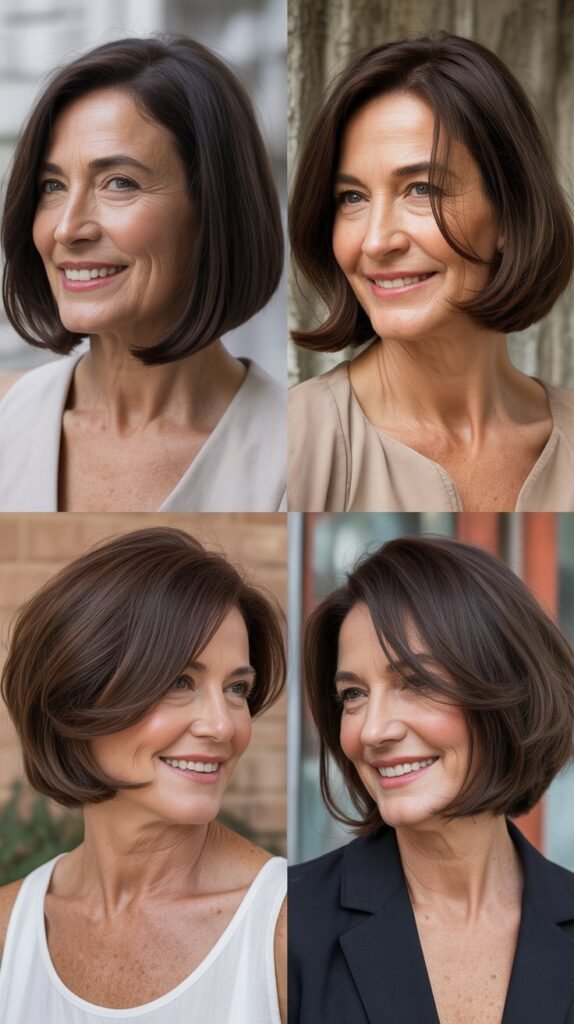 Asymmetrical Bob with Deep Side Part