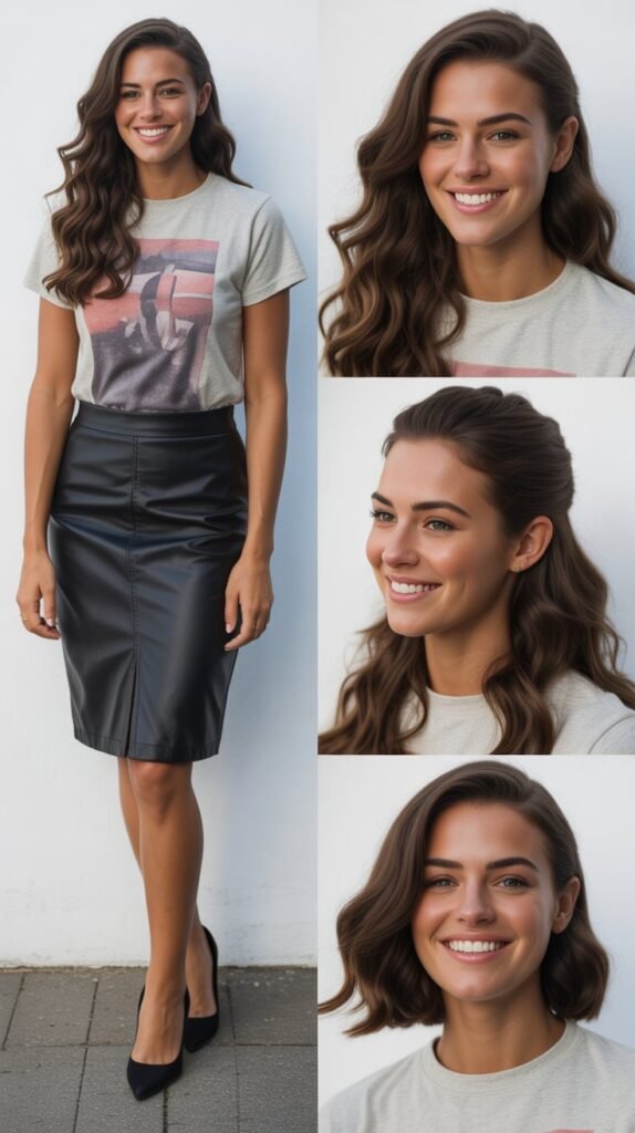 Graphic Tee with Pencil Skirt