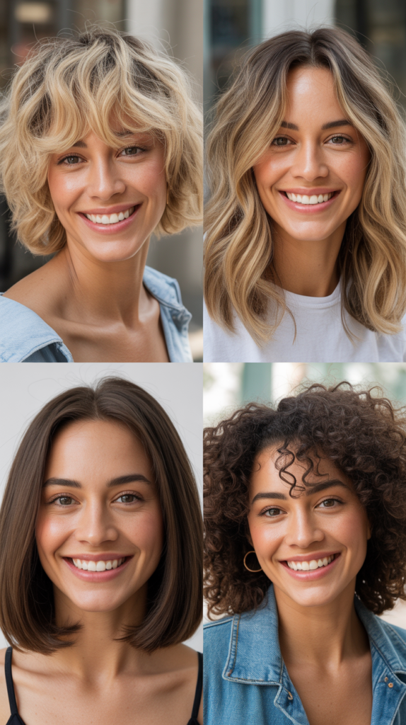 Blonde Shag with Curtain Bangs