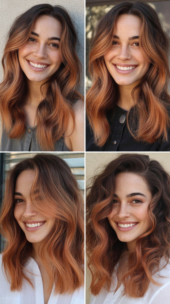 Copper Balayage for Vibrant Warmth