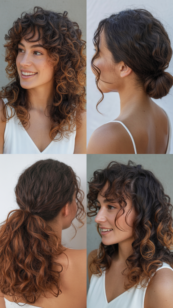 Brown Highlights for Curly Hair