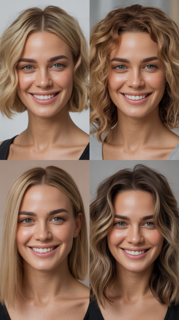 Blonde Wavy Bob with Middle Part