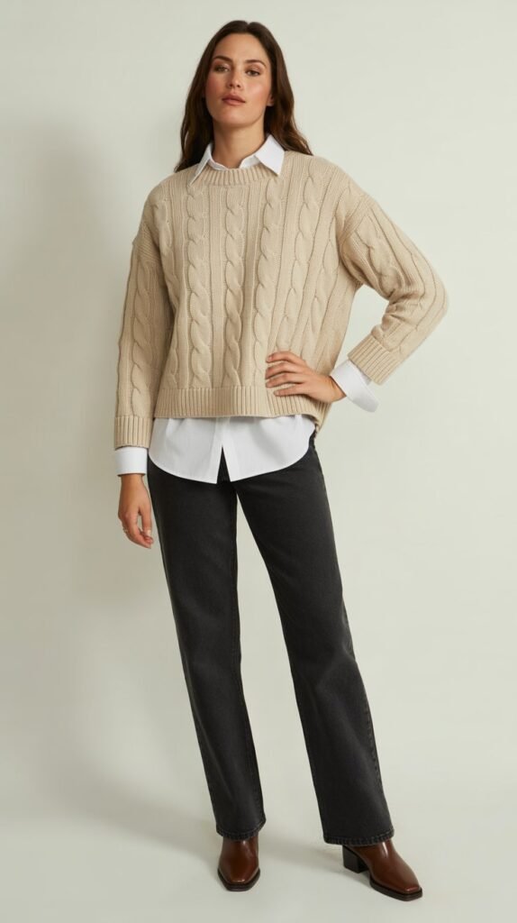 Sweater Over Collared Shirt