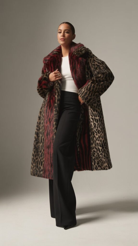 Statement Coat Over Monochrome Outfit