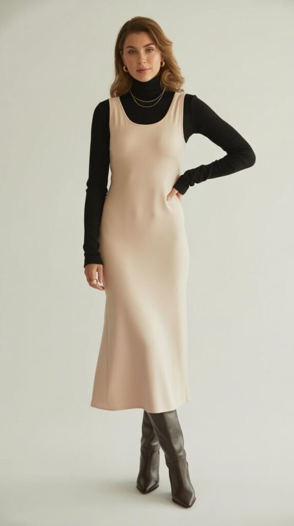 Turtleneck Under Sleeveless Dress