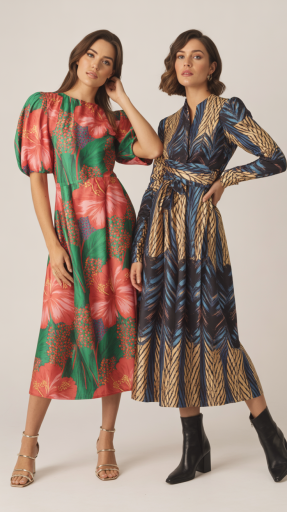 Bold Printed Midi Dresses