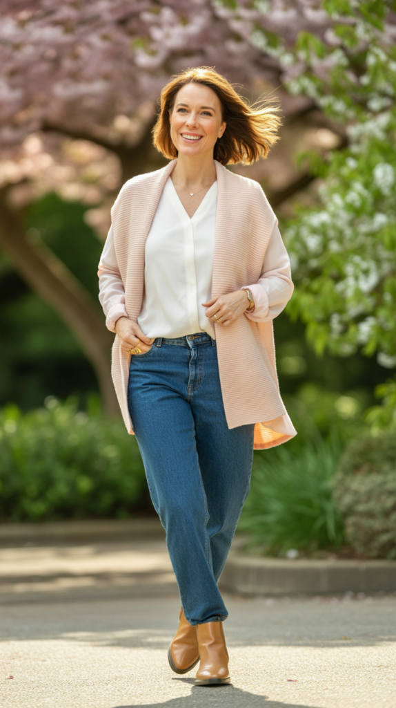 Spring Transition Outfits for Women Over 40
