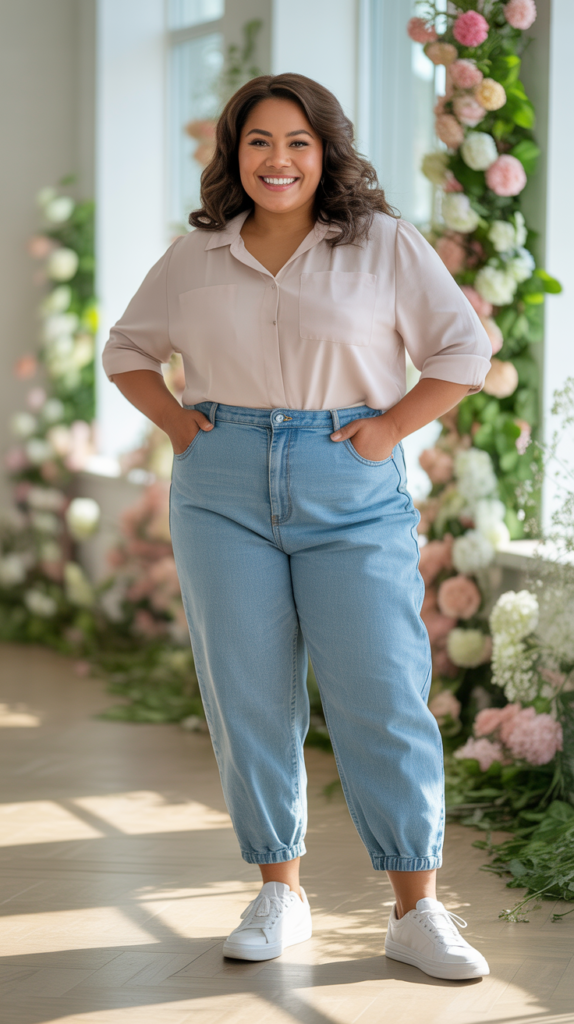 26 Easygoing Plus Size Mom Jean Outfits You’ll Wear All Spring Easygoing Plus Size Mom Jean Outfits You'll Wear All Spring