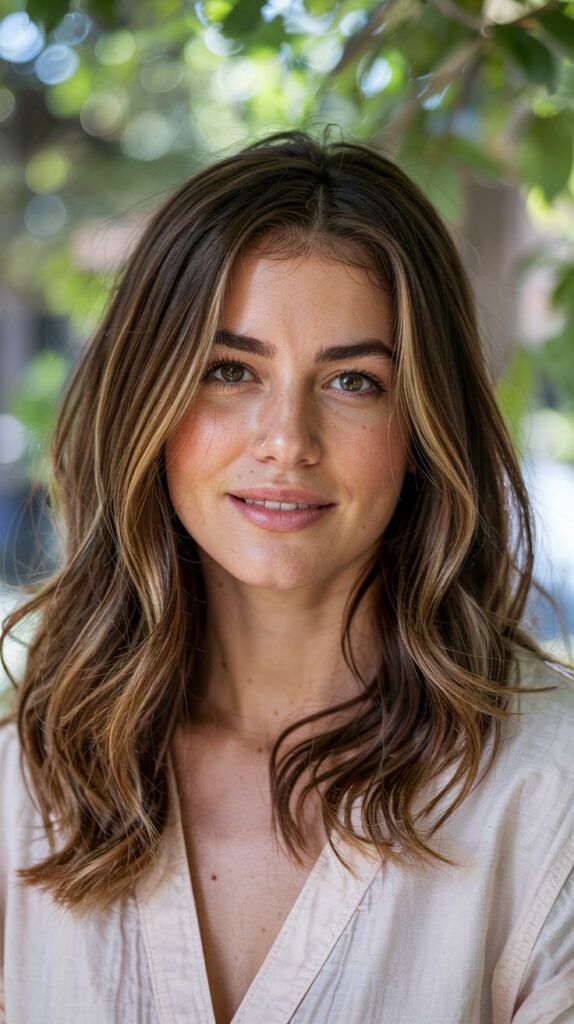 Warm Chestnut With Amber Balayage