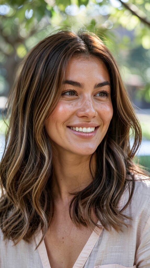 Classic Caramel Balayage on Medium Brown Hair