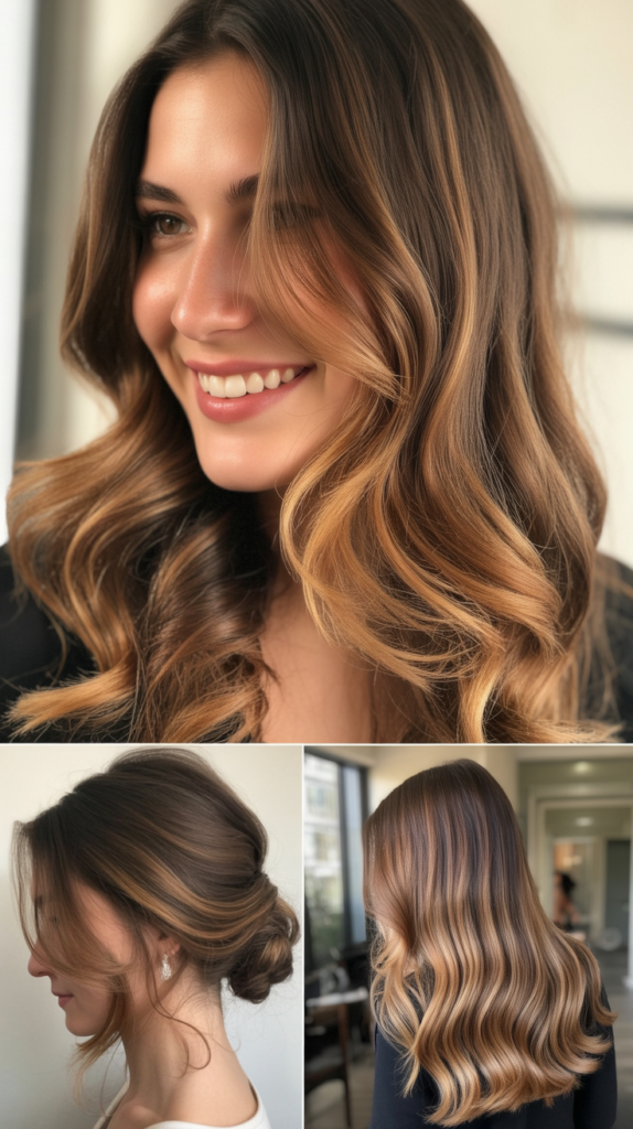 Ombré Caramel Effect on Warm Brown
