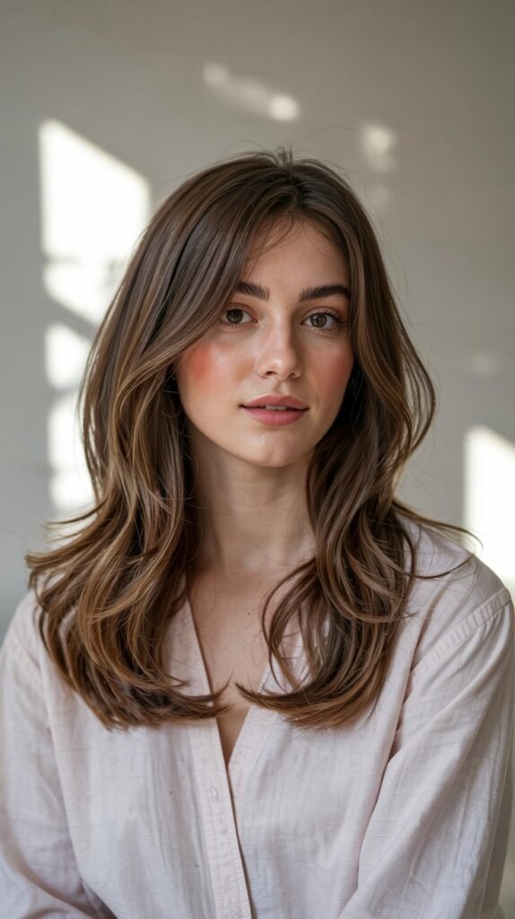 Classic Long Layers With Sweeping Side Bangs