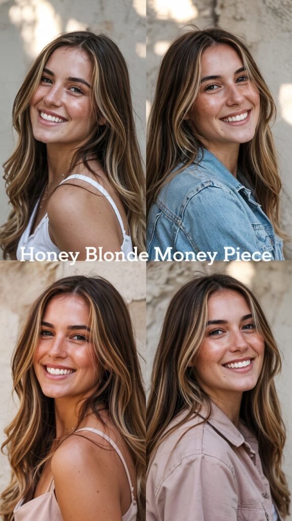  Honey Blonde Money Piece for Light Brunettes