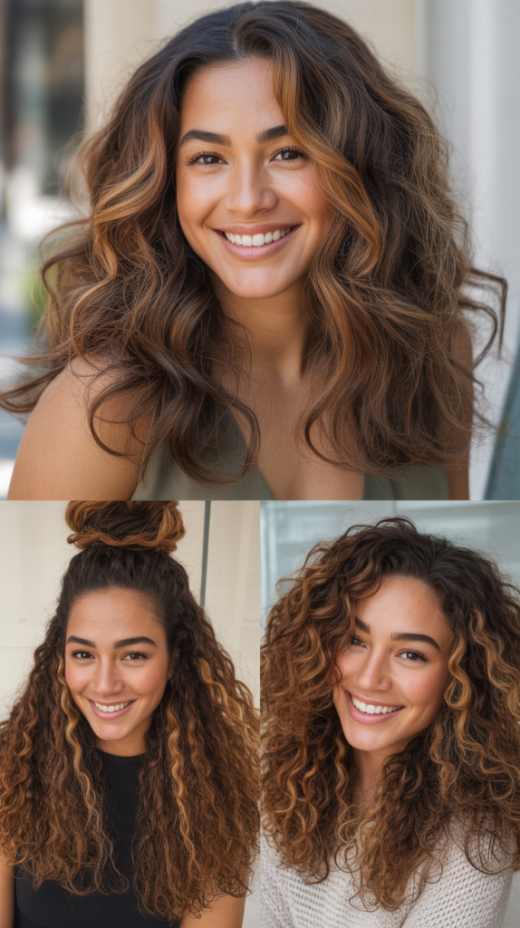 Brown Highlights for Thick Hair