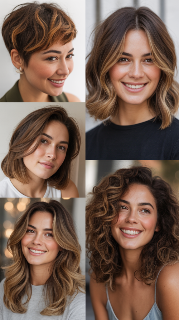 Highlights for Brown Hair With Different Hair Lengths
